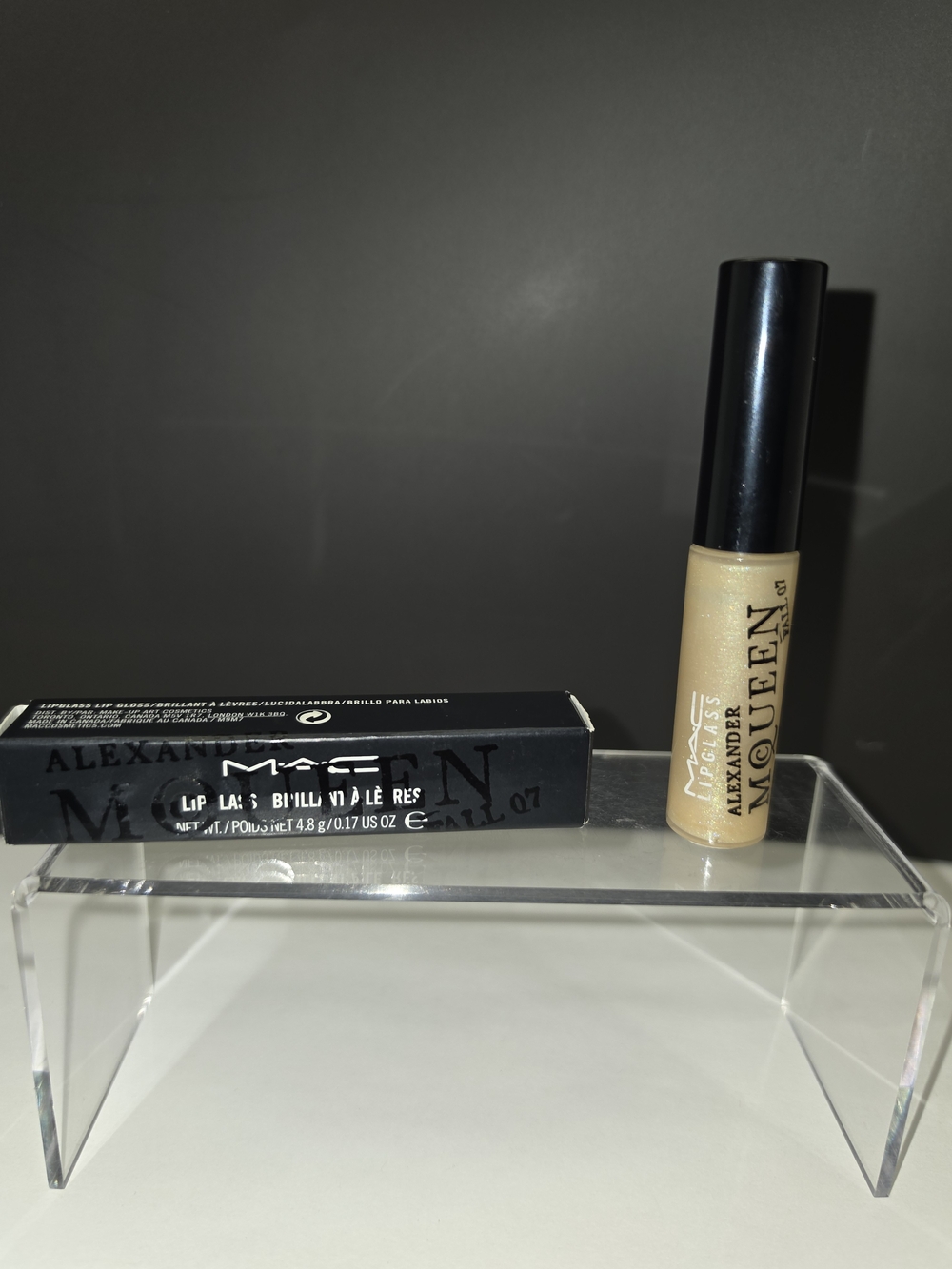 LIMITED EDITION Alexander McQueen for MAC LIPGLASS- "NOTHINGLESS" **RARE!!**